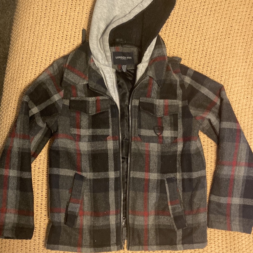 Boy’s London Fog Flannel Hooded Jacket